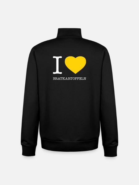 I love fried potatoes - Unisex Organic Zip Sweatshirt by Stanley/Stella - black