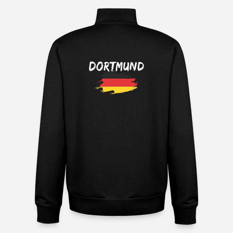 Dortmund Allemagne Drapeau - Sweat zippé unisexe en coton bio Stanley/Stella - noir
