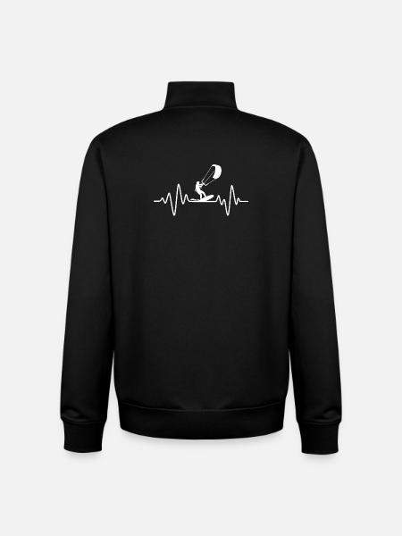 Kitesurf Herzschlag Kitesurfer - Unisex Organic Zip Sweatshirt von Stanley/Stella - Schwarz