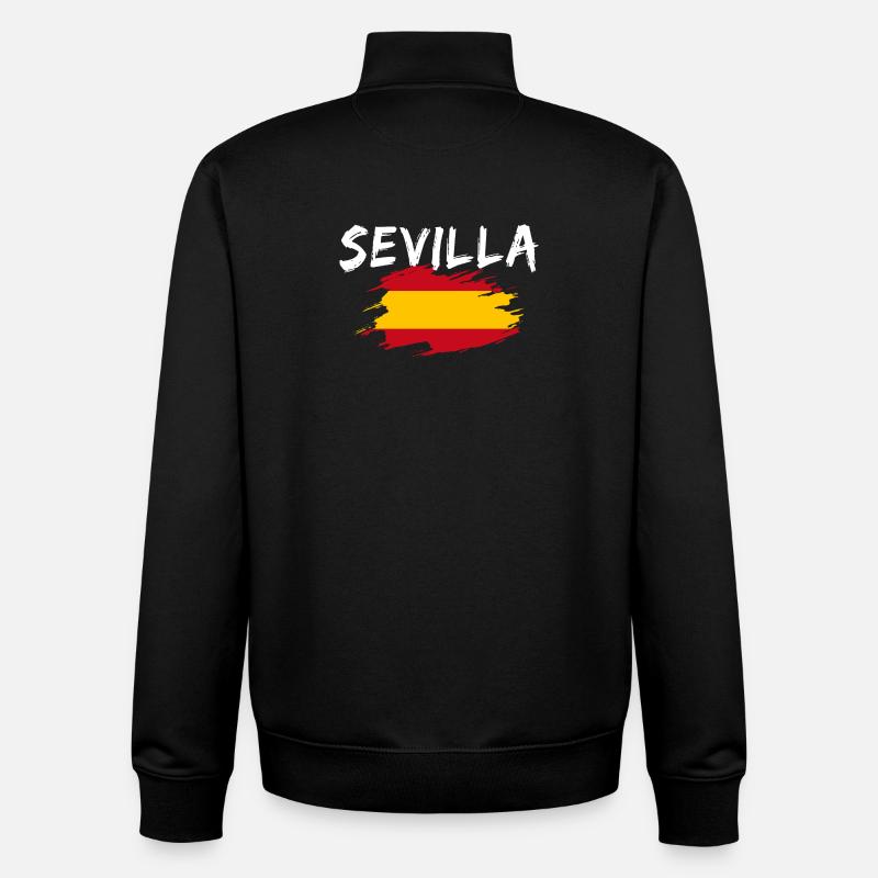 Sevilla Spanien Flagge - Unisex Organic Zip Sweatshirt von Stanley/Stella - Schwarz