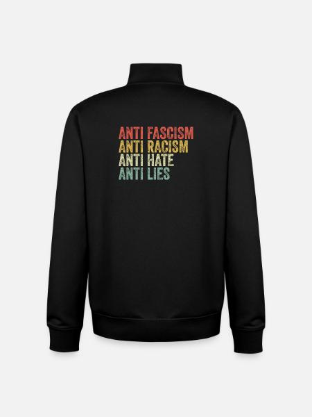 Antifaschismus Antirassismus Antihass Antilügen - Unisex Organic Zip Sweatshirt von Stanley/Stella - Schwarz