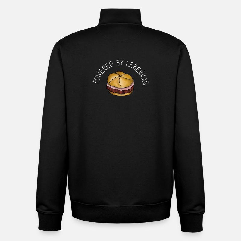 Propulsé par Leberkas – Leberkäse Spruch - Sweat zippé unisexe en coton bio Stanley/Stella - noir