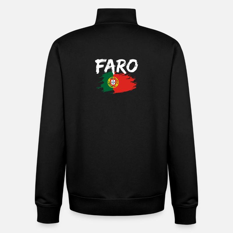Drapeau du Portugal du Fer - Sweat zippé unisexe en coton bio Stanley/Stella - noir