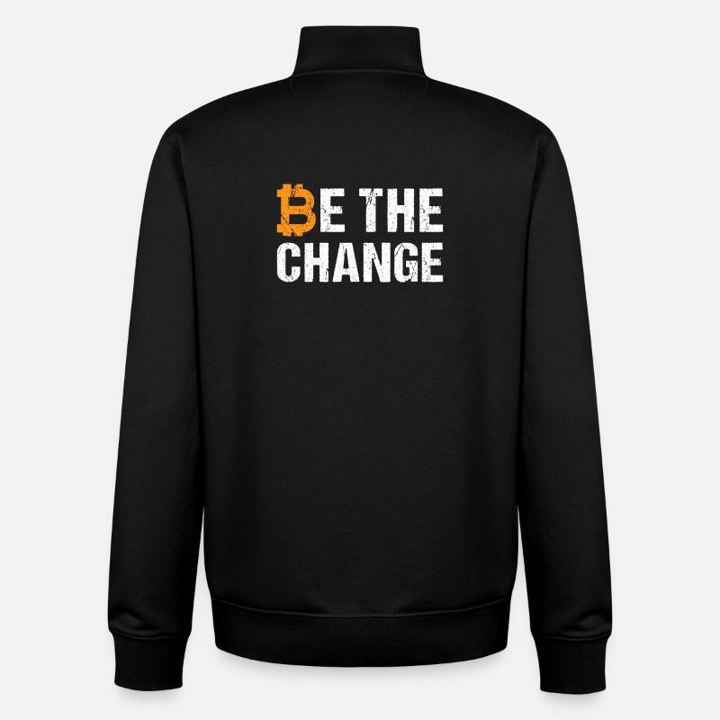 Bitcoin Be The Change - Sweat zippé unisexe en coton bio Stanley/Stella - noir
