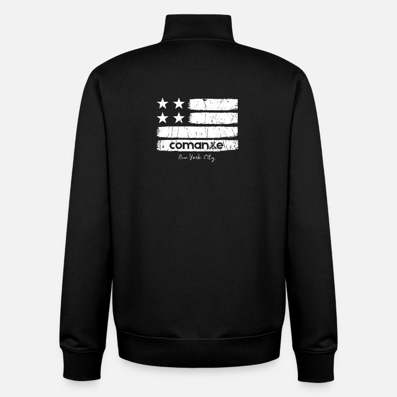 Flag Strokes mit NYC - Unisex Organic Zip Sweatshirt von Stanley/Stella - Schwarz