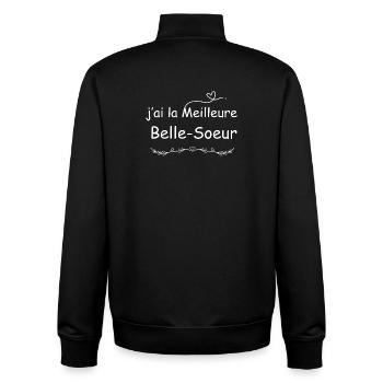 Meilleure Belle-Soeur Tee - Sweat zippé unisexe en coton bio Stanley/Stella - noir - Dos - AI Model Male 185 light (185cm)