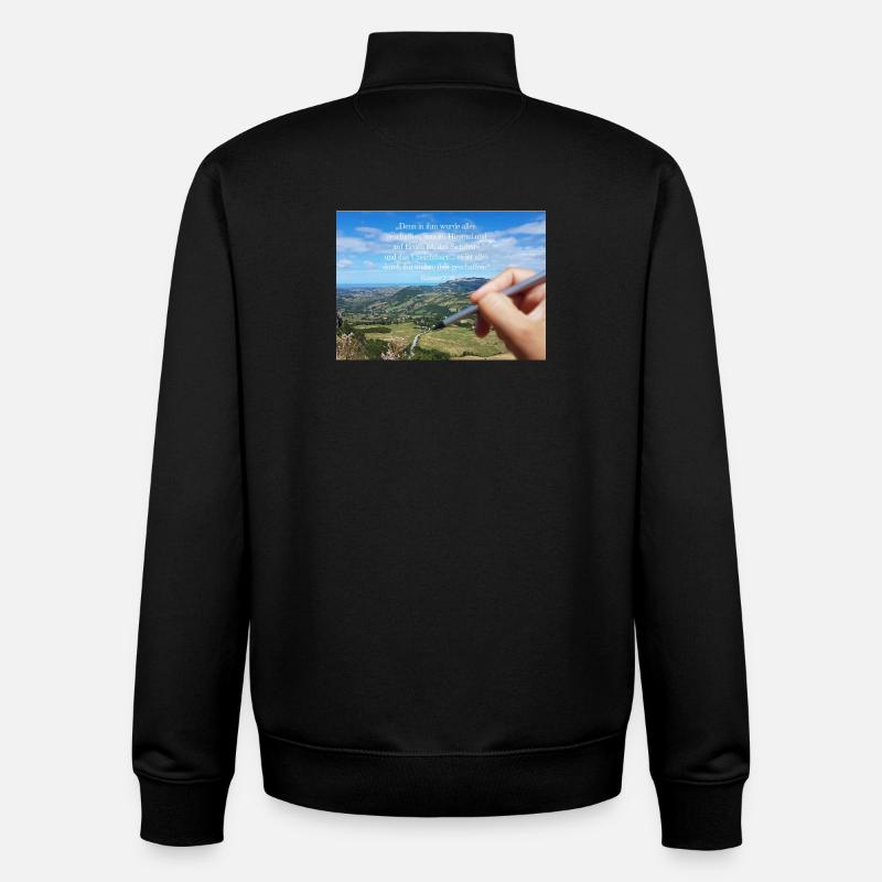 Himmlisches Schöpfungszitat Landschaft - Unisex Organic Zip Sweatshirt von Stanley/Stella - Schwarz