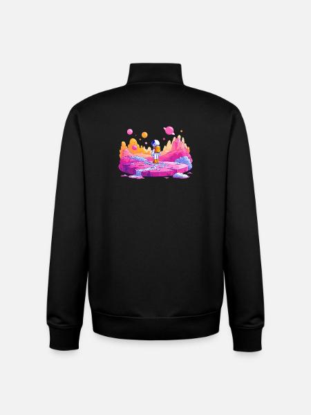 Neon Planet Astronaut - Unisex Organic Zip Sweatshirt by Stanley/Stella - black