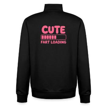 Farting Sayings Fart Funny Farting Gift - Unisex Organic Zip Sweatshirt by Stanley/Stella - black - Back - AI Model Male 185 light (185cm)