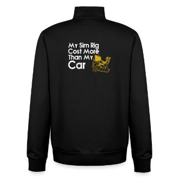 Sim-Rig kostete mehr als mein Auto - Unisex Organic Zip Sweatshirt von Stanley/Stella - Schwarz - Hinten - AI Model Male 185 light (185cm)