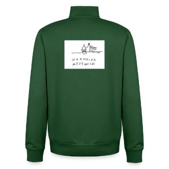 normaler_Mittwoch - Unisex Organic Zip Sweatshirt by Stanley/Stella - bottle green - Back - AI Model Male 185 dark (185cm)