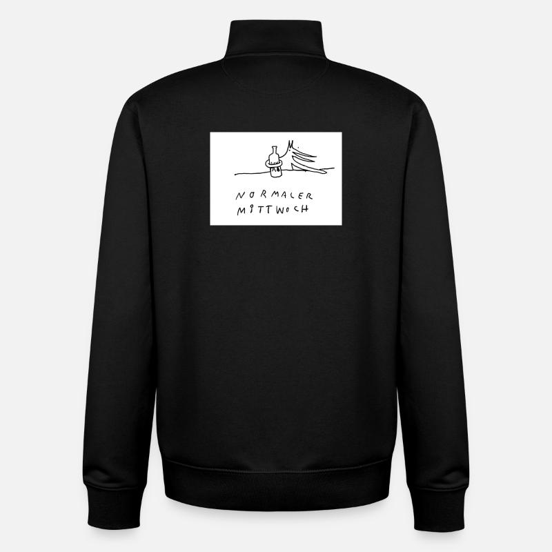 normaler_Mittwoch - Sweat zippé unisexe en coton bio Stanley/Stella - noir