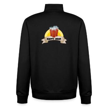 Happy Hour Beer Glasses Banner - Unisex Organic Zip Sweatshirt by Stanley/Stella - black - Back - AI Model Male 185 light (185cm)