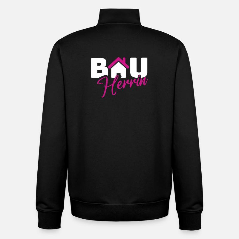 Logo style constructeur - Sweat zippé unisexe en coton bio Stanley/Stella - noir