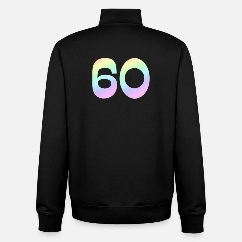 60, Dégradé, Pastel - Sweat zippé unisexe en coton bio Stanley/Stella - noir