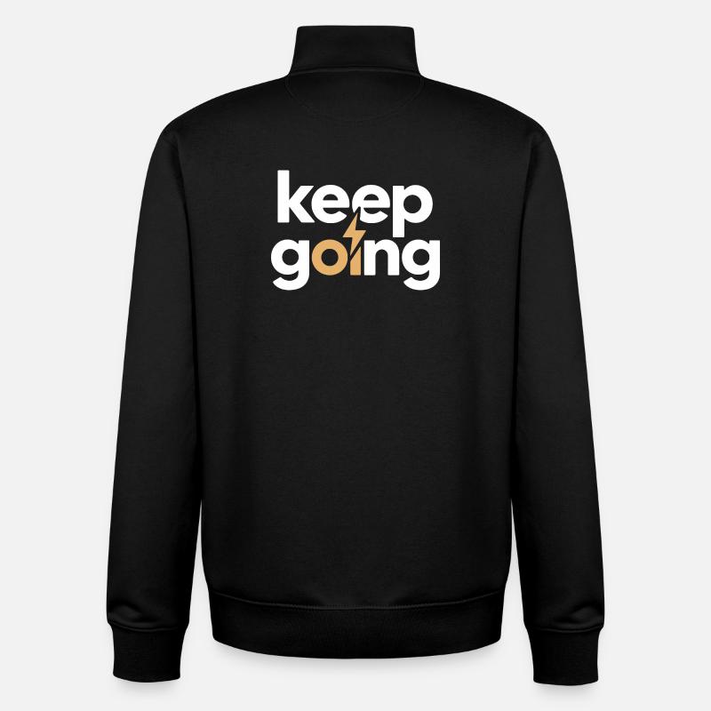 Keep Going - Motivation & Energie Blitz - Unisex Organic Zip Sweatshirt von Stanley/Stella - Schwarz
