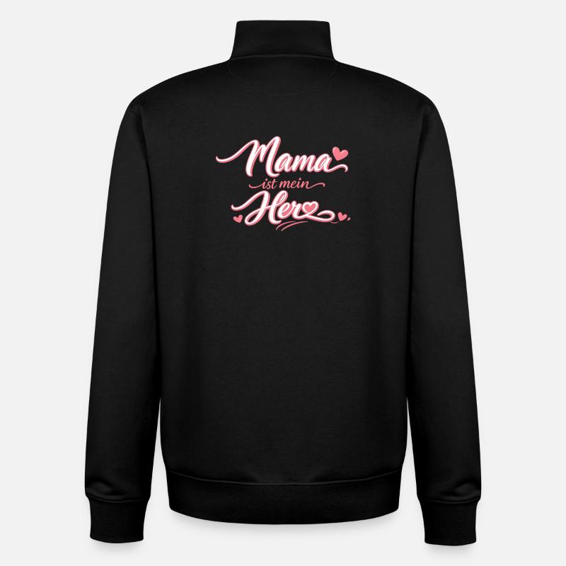 Maman est mon cadeau de cœur - Sweat zippé unisexe en coton bio Stanley/Stella - noir