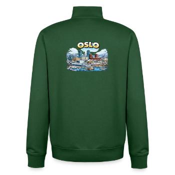 Oslo Stadt - Unisex Organic Zip Sweatshirt von Stanley/Stella - Flaschengrün - Hinten - AI Model Male 185 dark (185cm)