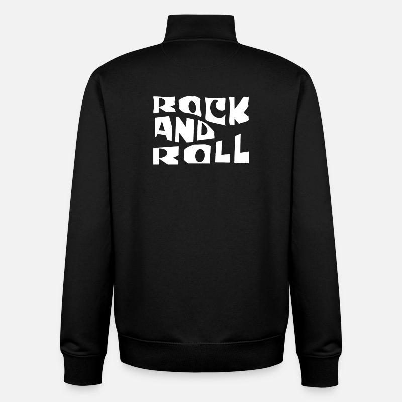 Rock'n'Roll Retro-Typografie - Unisex Organic Zip Sweatshirt von Stanley/Stella - Schwarz