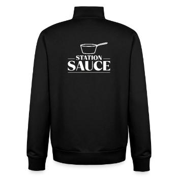 Saucier Sauce Station Brigade Chef Culinary Statio - Unisex Organic Zip Sweatshirt by Stanley/Stella - black - Back - AI Model Male 185 light (185cm)