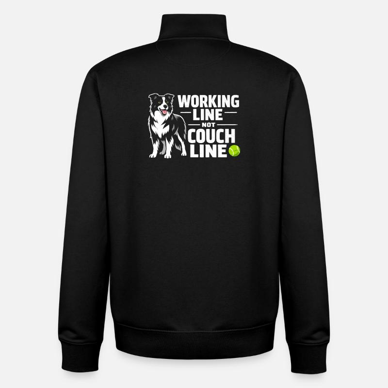 Arbeitslinie statt Sofa | Border Collie - Unisex Organic Zip Sweatshirt von Stanley/Stella - Schwarz