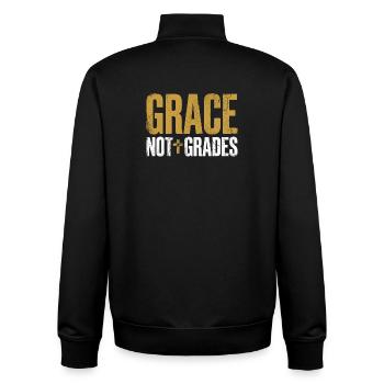 Grace Not Grades Christlicher Lehrer Jesus Glaube - Unisex Organic Zip Sweatshirt von Stanley/Stella - Schwarz - Hinten - AI Model Male 185 light (185cm)