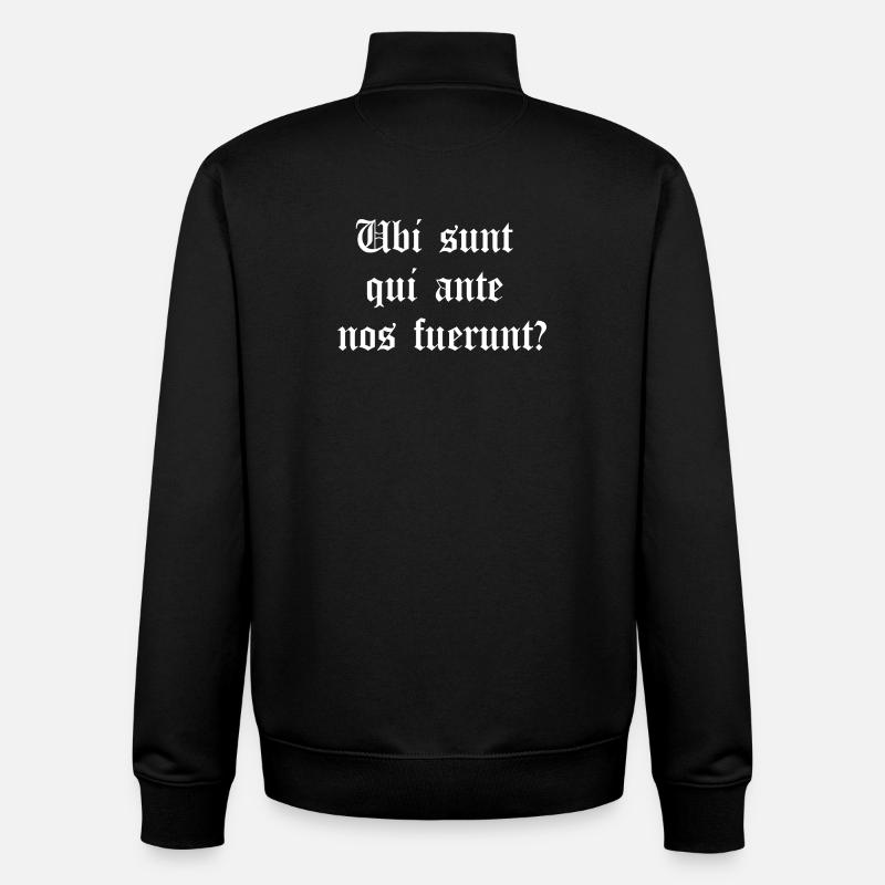 Latin Gothic Phrase Tee - Unisex Organic Zip Sweatshirt by Stanley/Stella - black