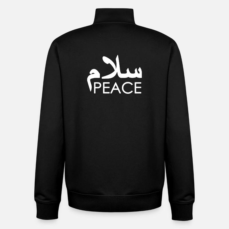 Glyphe de paix arabe - Sweat zippé unisexe en coton bio Stanley/Stella - noir