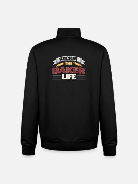 Rockin: Bakerlivets Baker-uttryck - Unisex sweatshirt med dragkedja i ekologisk bomull Stanley/Stella - svart
