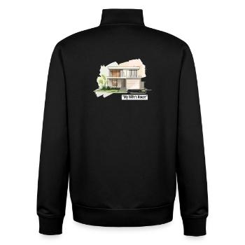 Ultra Modern Family Home Illustration - Unisex Organic Zip Sweatshirt by Stanley/Stella - black - Back - AI Model Male 185 light (185cm)