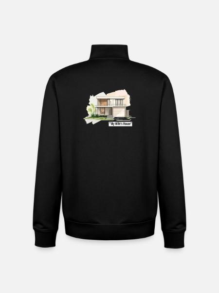 Ultramoderne Familienhausillustration - Unisex Organic Zip Sweatshirt von Stanley/Stella - Schwarz