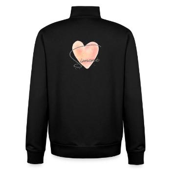 Simone Nom pour le prénom de fille Baby Girl Baby Shower - Sweat zippé unisexe en coton bio Stanley/Stella - noir - Dos - AI Model Male 185 light (185cm)