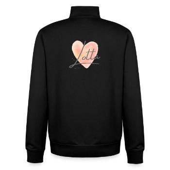 Beaucoup de noms pour le prénom de fille Baby Girl Baby Shower - Sweat zippé unisexe en coton bio Stanley/Stella - noir - Dos - AI Model Male 185 light (185cm)