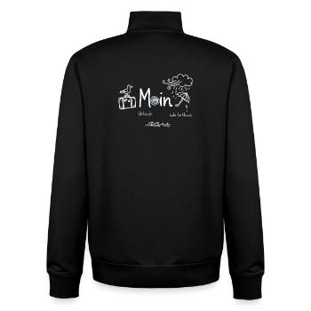 MOIN Urlaub Schietwetter Küste - Unisex Organic Zip Sweatshirt von Stanley/Stella - Schwarz - Hinten - AI Model Male 185 light (185cm)