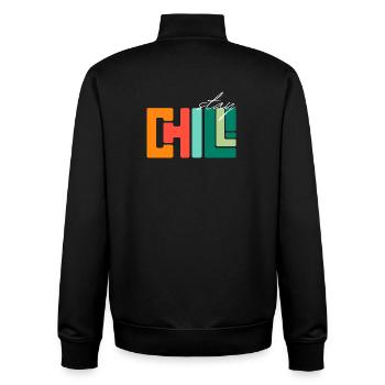 Stay Chill - Unisex Organic Zip Sweatshirt by Stanley/Stella - black - Back - AI Model Male 185 light (185cm)