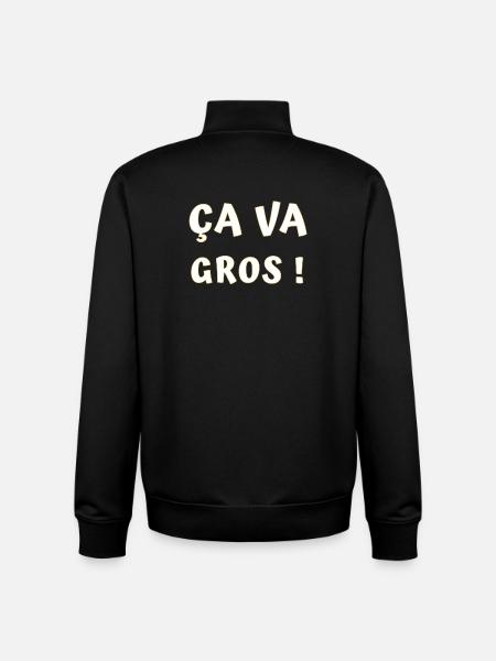 ÇA va gros ! - Sweat zippé unisexe en coton bio Stanley/Stella - noir