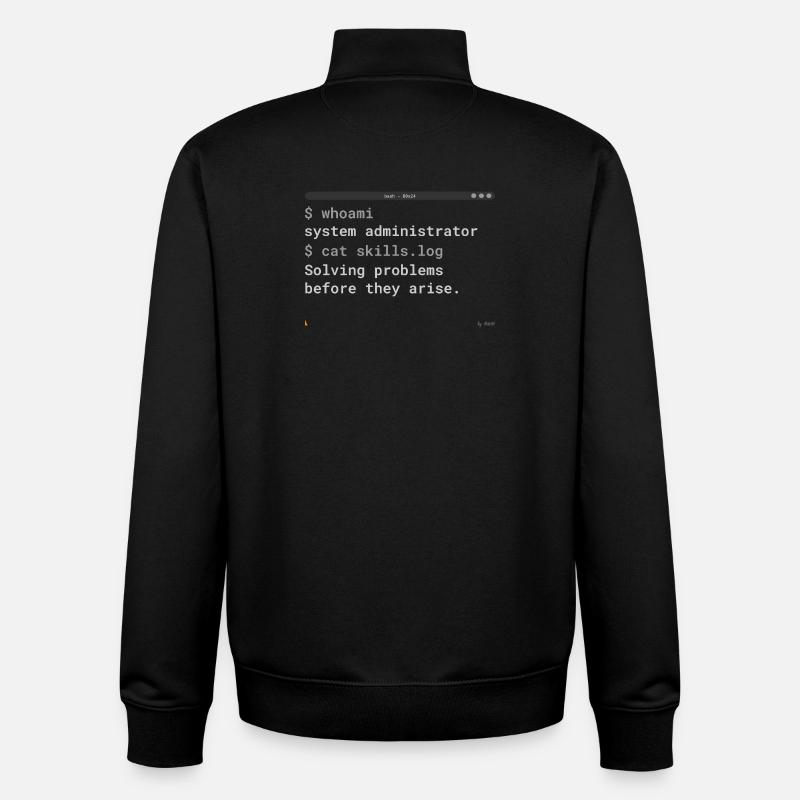 System Administrator Terminal Shirt - Unisex Organic Zip Sweatshirt by Stanley/Stella - black