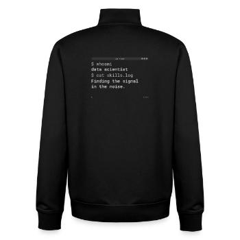 Data Scientist - Terminal Design Shirt - Unisex Organic Zip Sweatshirt by Stanley/Stella - black - Back - AI Model Male 185 light (185cm)