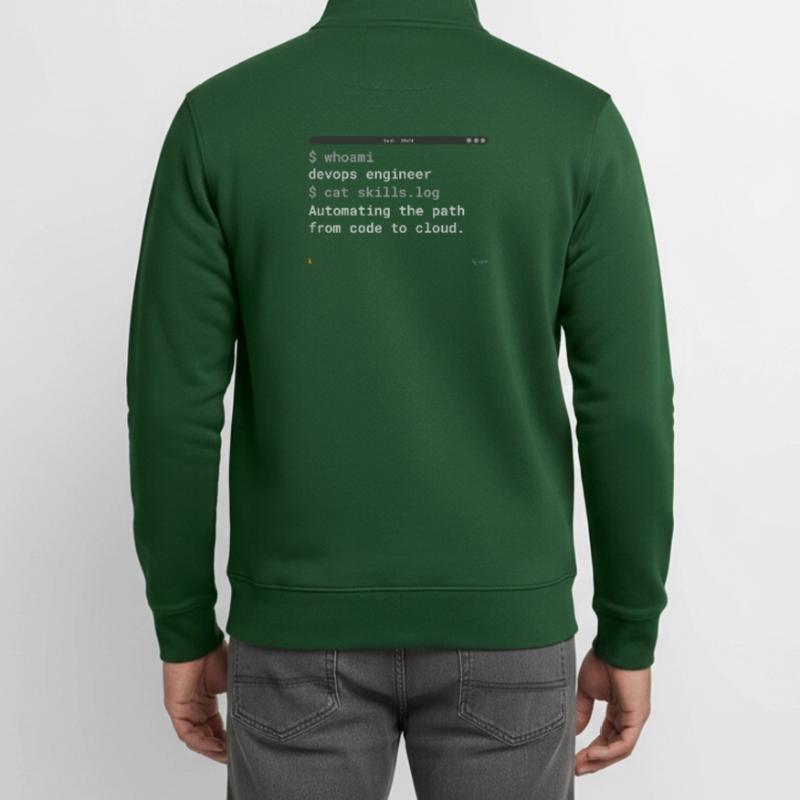 DevOps Engineer Terminal - IT Design Unisex Organic Zip Sweatshirt von Stanley/Stella