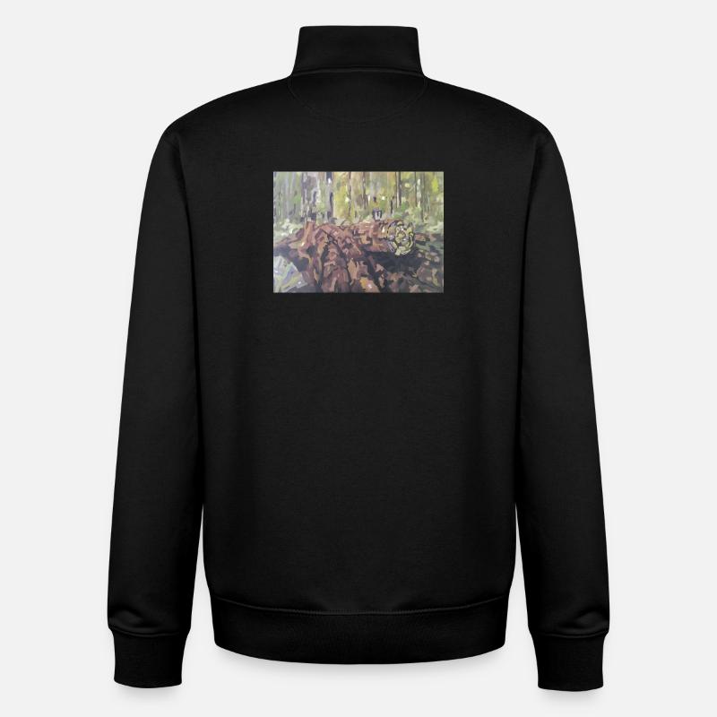 Baumstämme im Wald – eine impressionistische Landschaft - Unisex Organic Zip Sweatshirt von Stanley/Stella - Schwarz