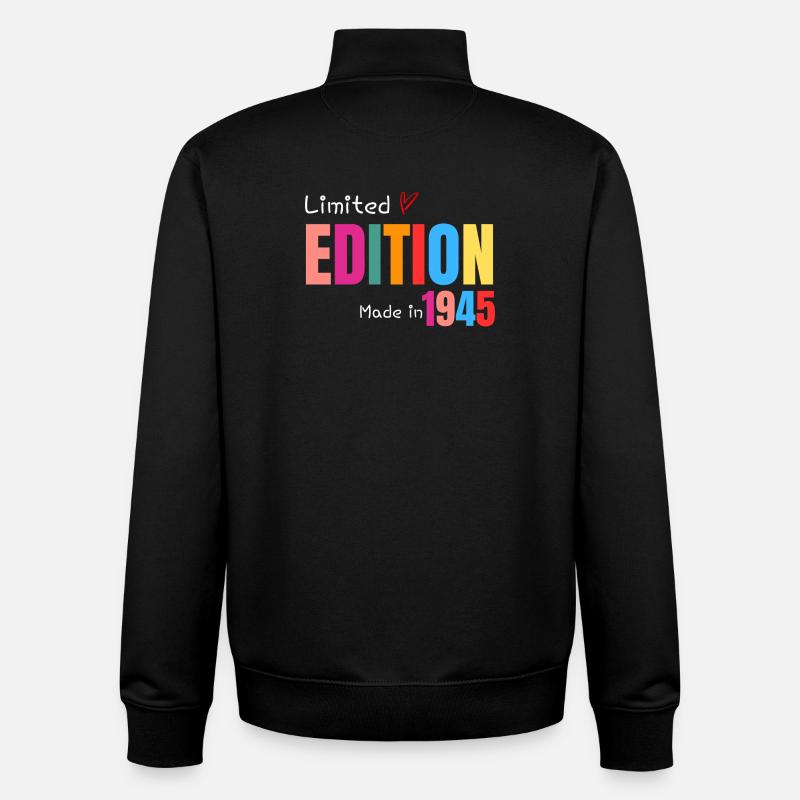 Limited edition Made in 1945 - Unisex Organic Zip Sweatshirt by Stanley/Stella - black