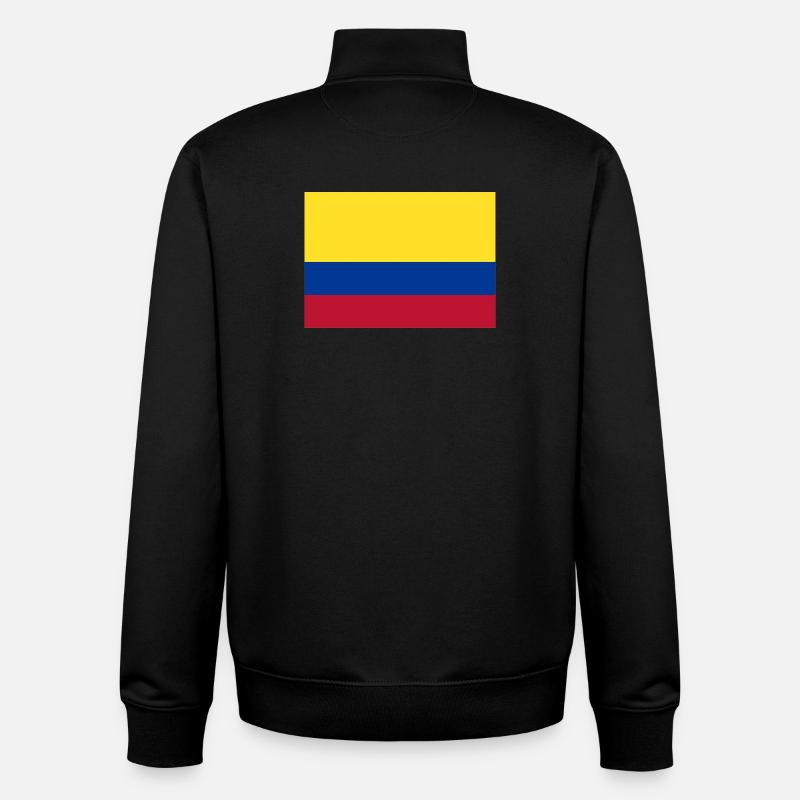 Colombia flag - Unisex Organic Zip Sweatshirt by Stanley/Stella - black