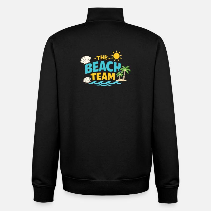 L’équipe de plage - Sweat zippé unisexe en coton bio Stanley/Stella - noir