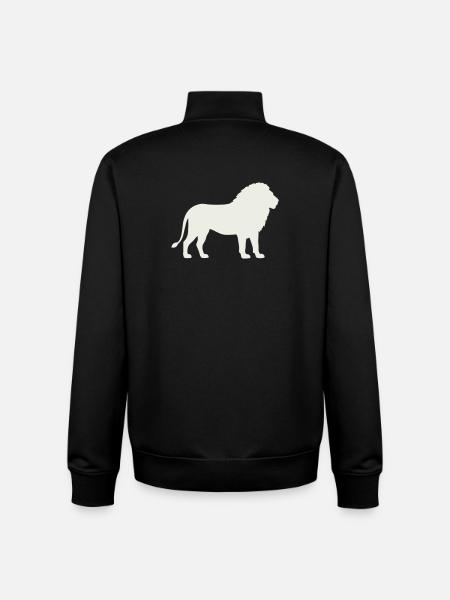 Lion silhouette on cream - Unisex Organic Zip Sweatshirt by Stanley/Stella - black