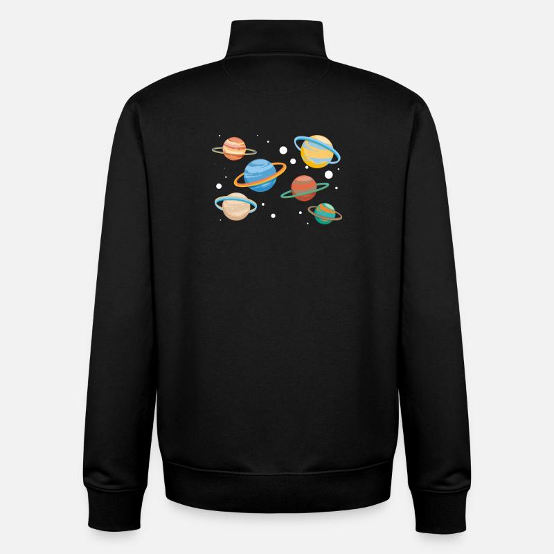 Saturn Planeten - Unisex Organic Zip Sweatshirt von Stanley/Stella - Schwarz