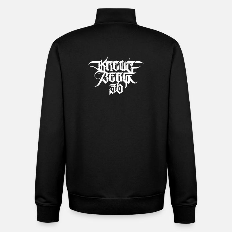 Berlin Blackletter Kreuzberg 36 - Sweat zippé unisexe en coton bio Stanley/Stella - noir