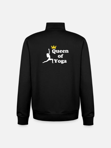 Queen of Yoga - Unisex Organic Zip Sweatshirt by Stanley/Stella - black