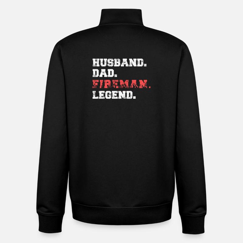 Fire brigade firefighter - Unisex Organic Zip Sweatshirt by Stanley/Stella - black
