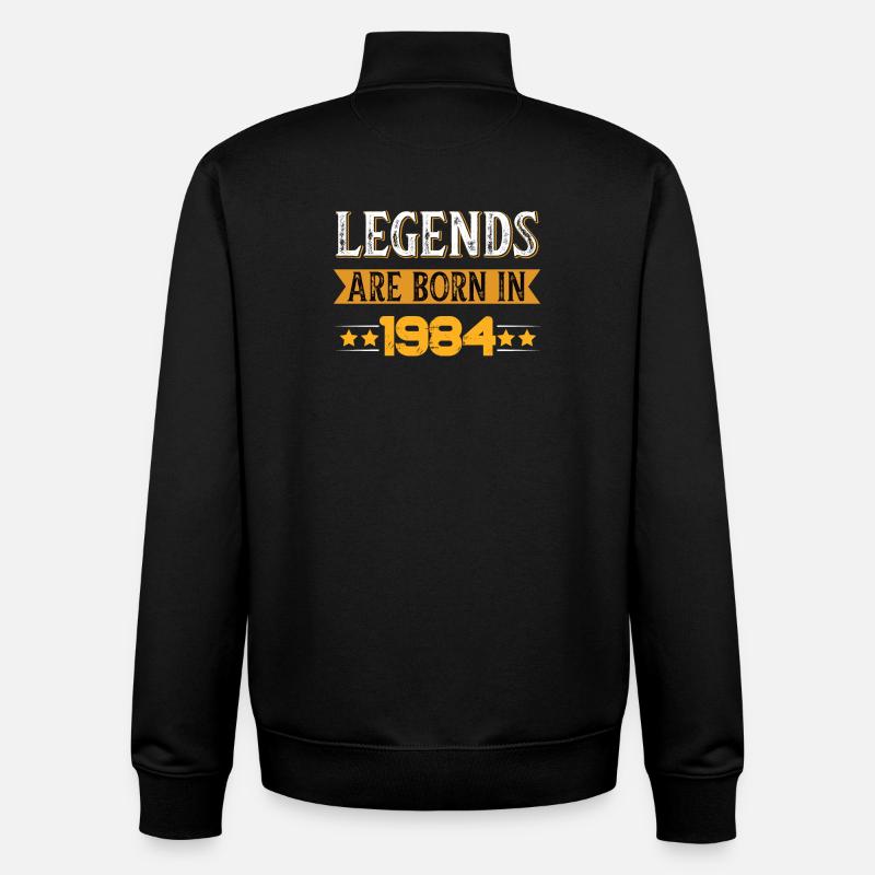 Legends Since 1984 Birthday Theme - Unisex Organic Zip Sweatshirt by Stanley/Stella - black