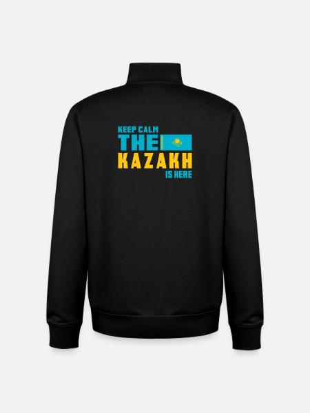 Keep Calm Kasachstan Flaggen Design - Unisex Organic Zip Sweatshirt von Stanley/Stella - Schwarz